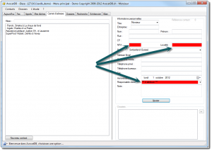 Ajouter Contacts - Champ obligatoire